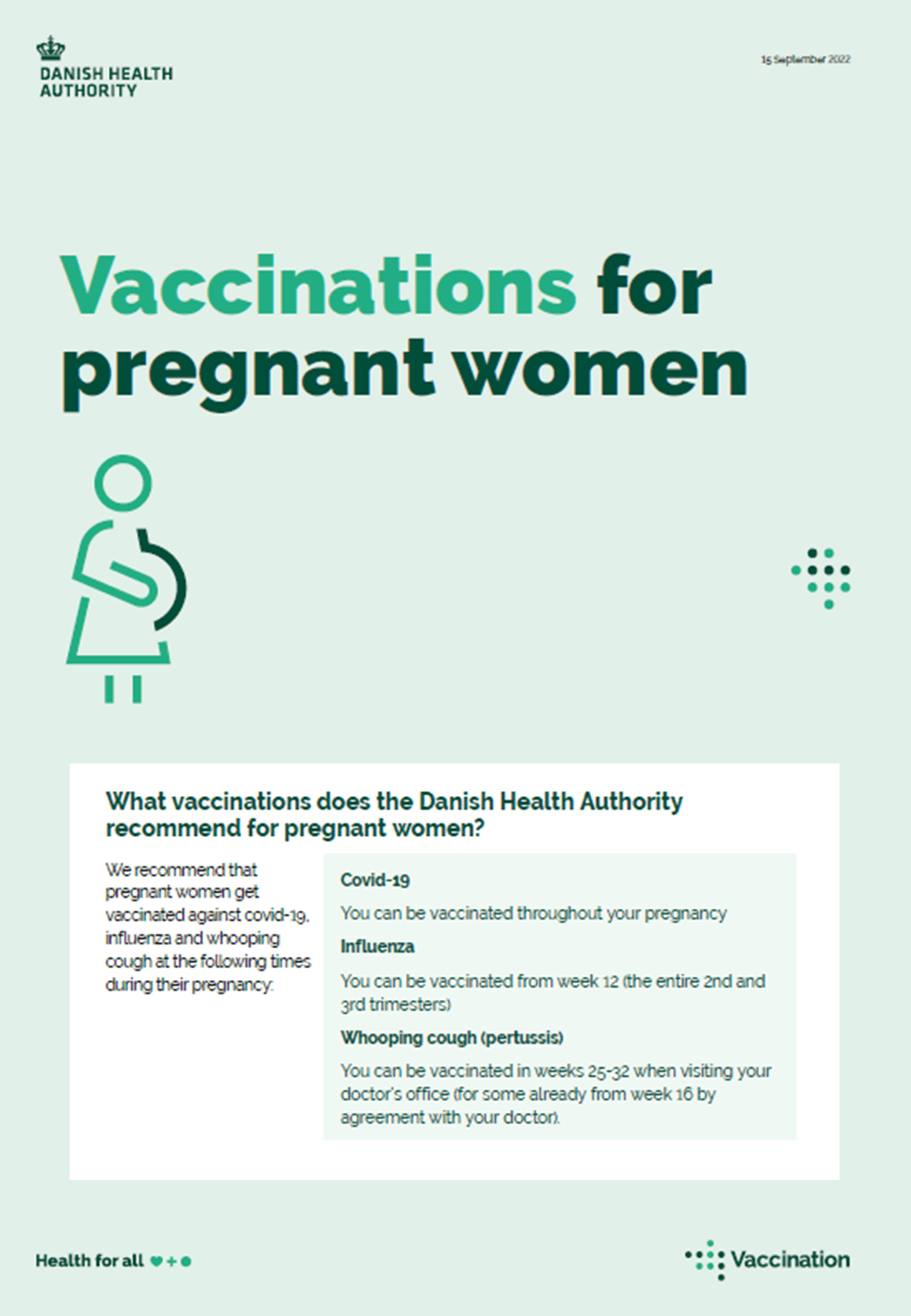 Vaccinations for pregnant women