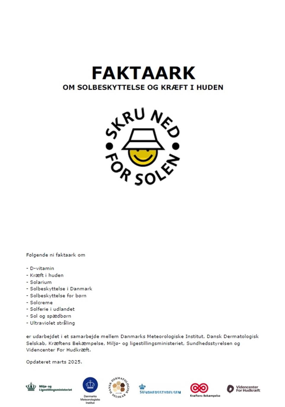 Faktaark forside